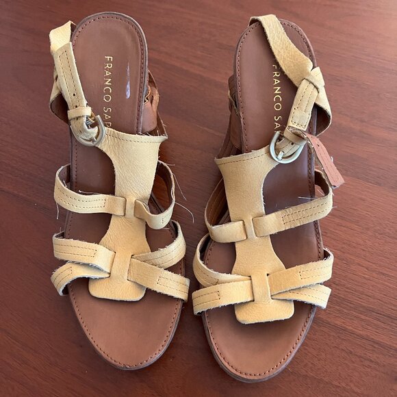 Franco Sarto Shoes - Franco Sarto Yellow Gold Strappy Wedge Shoes | Size 8.5 | NEW NEVER WORN